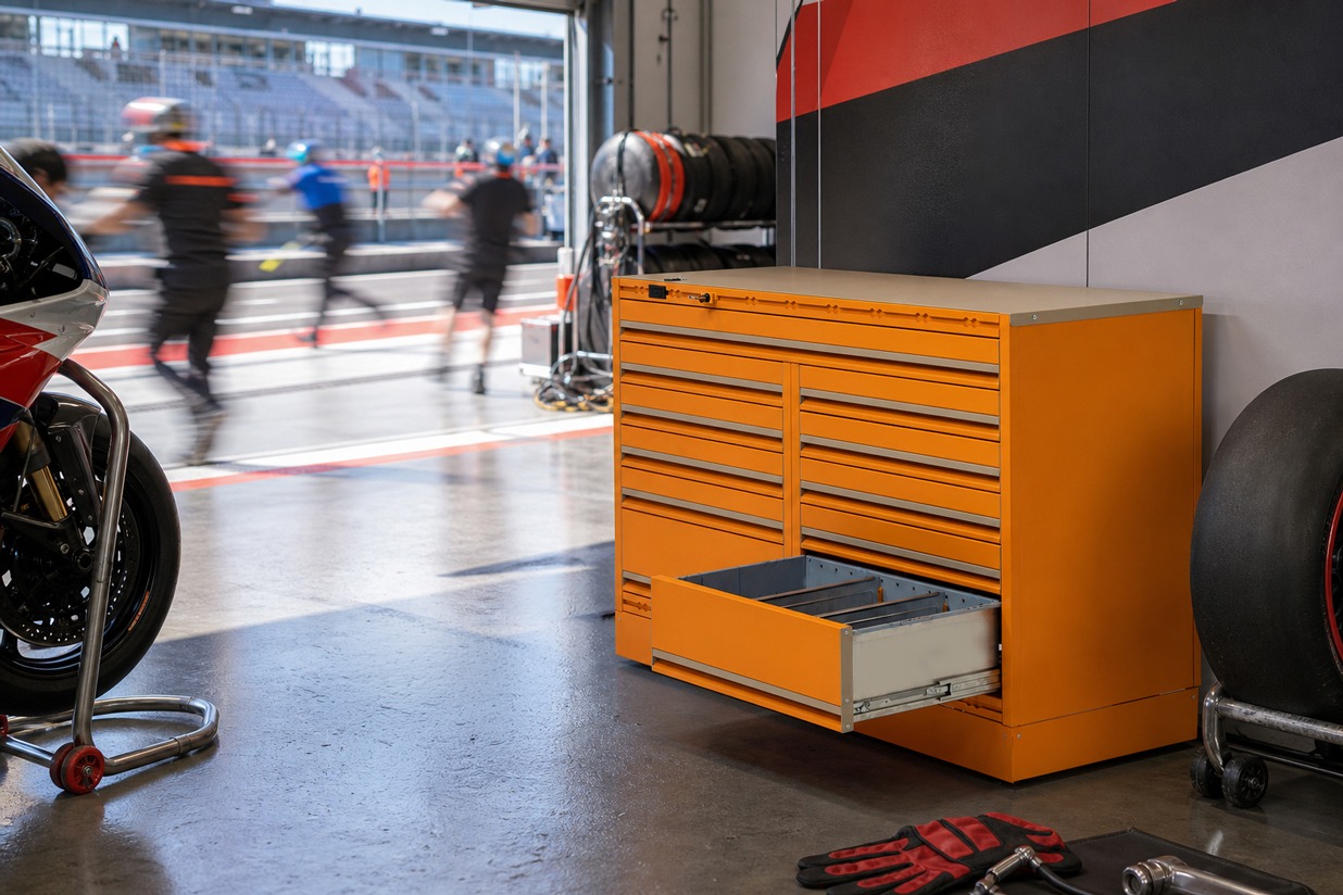 Supeleggera GGD desk in a motorcycle box